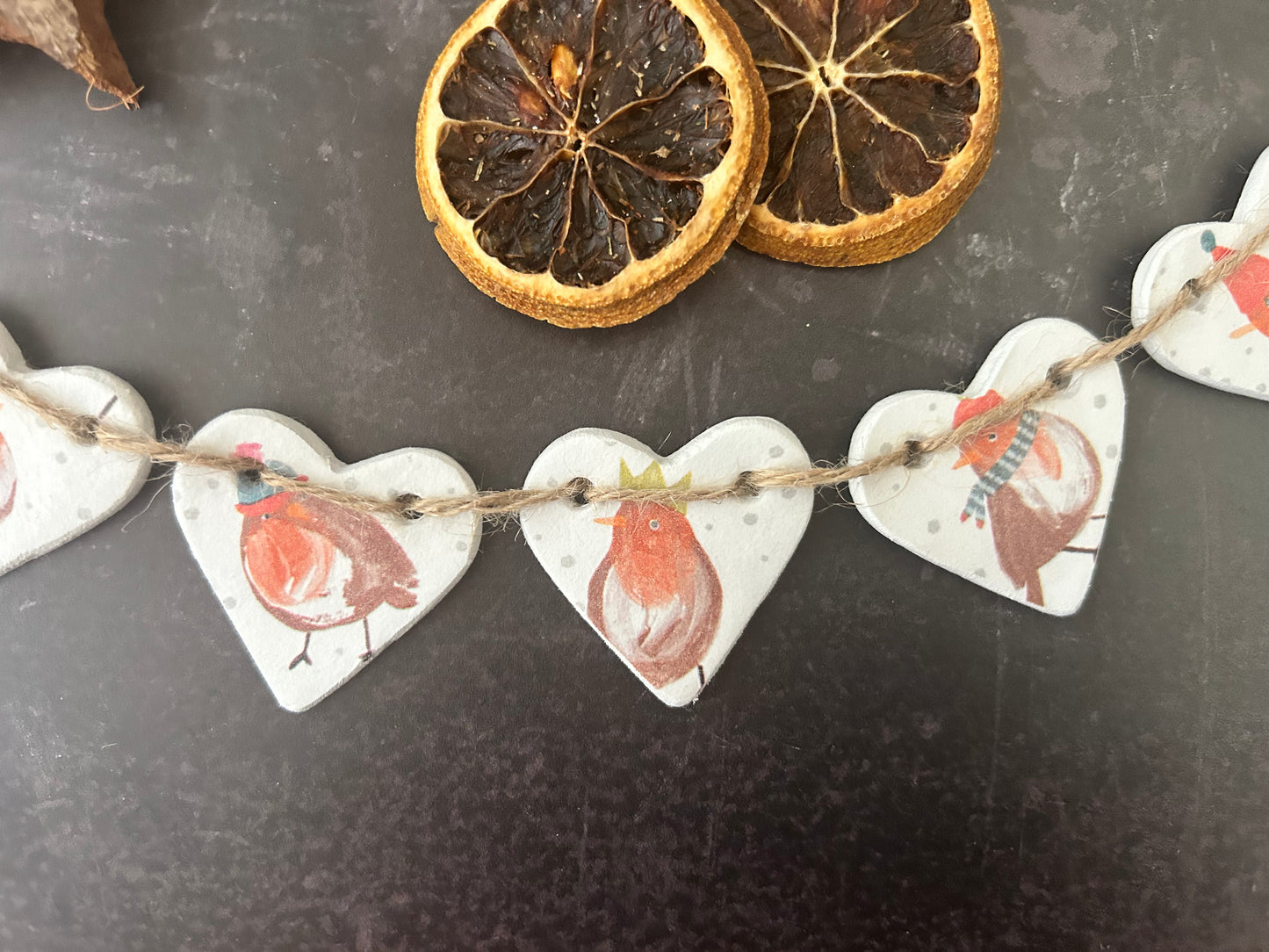 Robins Clay Heart Garland