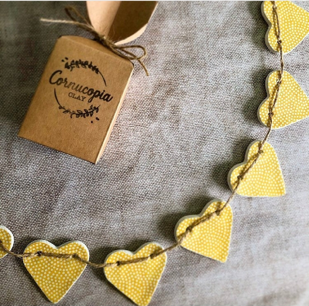 Premium Sun Spots Clay Heart Garland