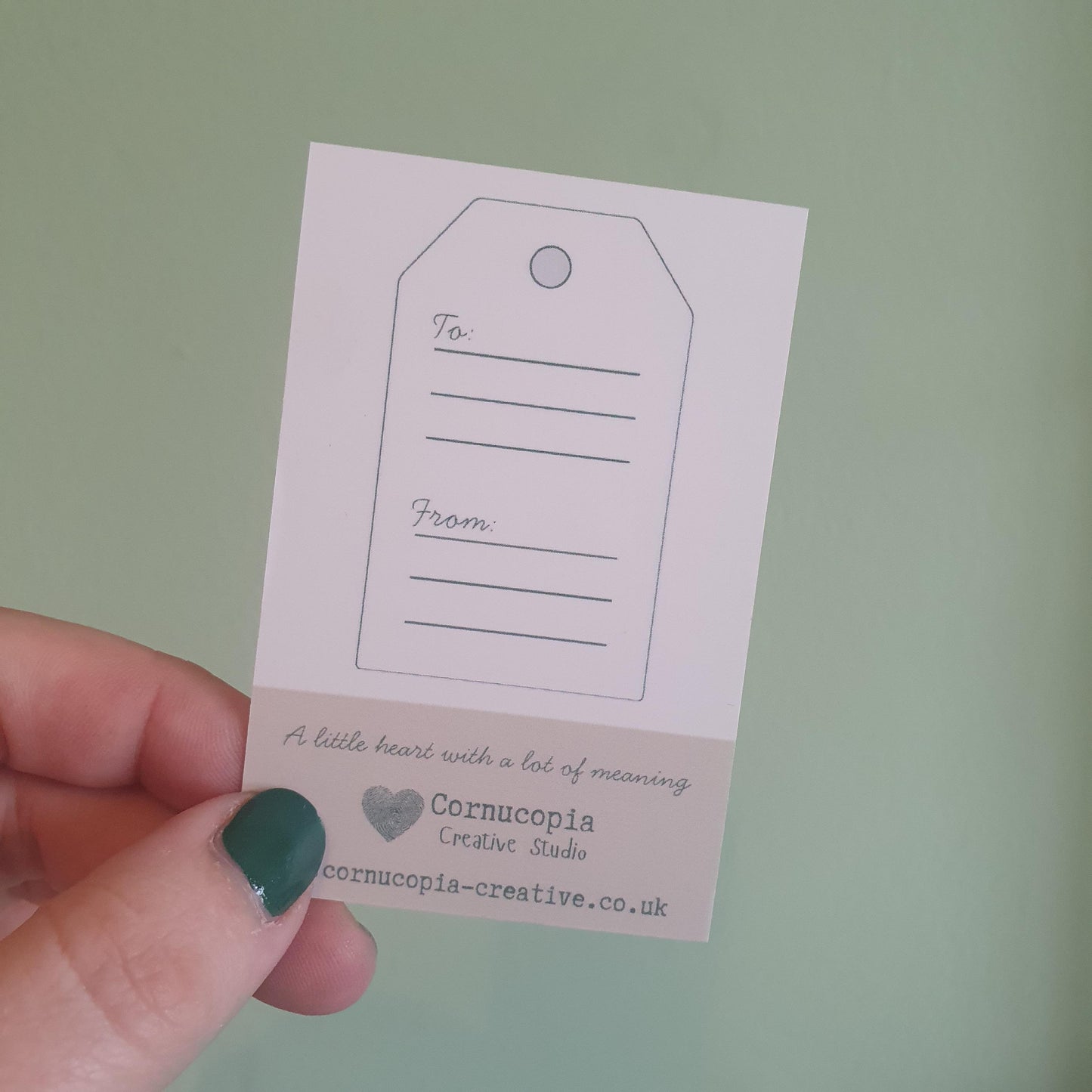 Wedding Pocket Token - Green & Gold Clay Heart - Love, Laughter, Happily Ever After Wedding Gift