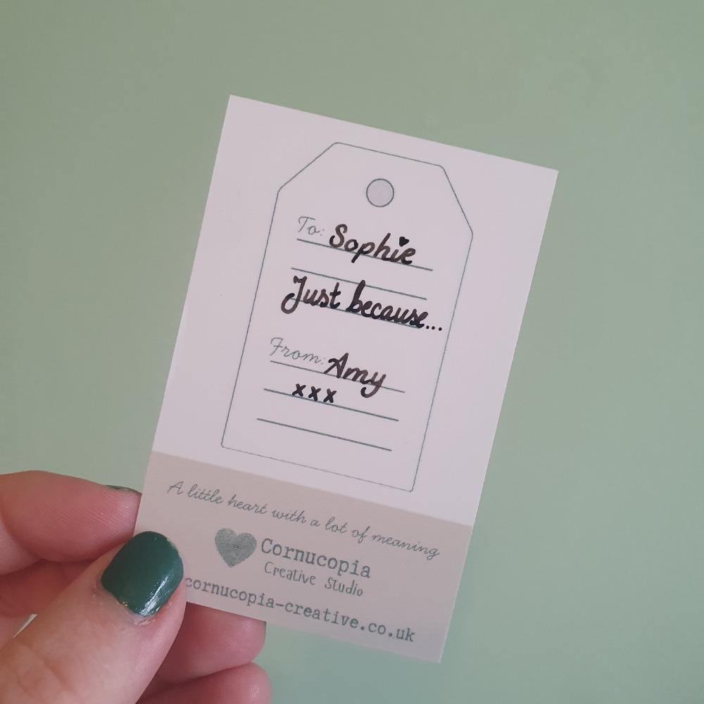 You Make Life A Little Lovelier Sentiment Heart Hug Pocket Token