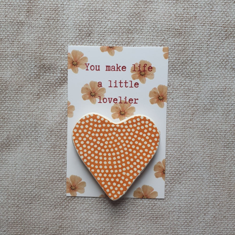 You Make Life A Little Lovelier Sentiment Heart Hug Pocket Token