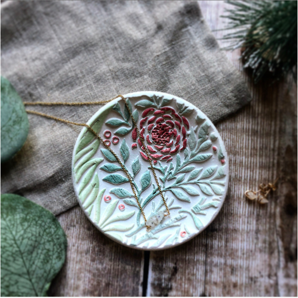 Handmade Botanical Trinket Dish