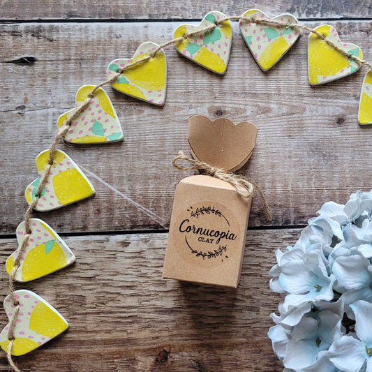 Lemonade Clay Hearts Garland