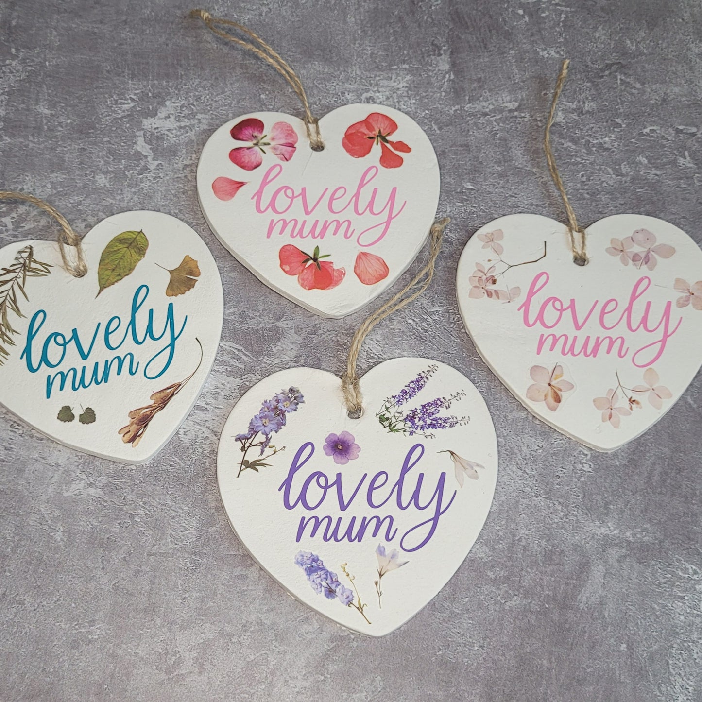 Lovely Mum Hanging Clay Heart Decoration