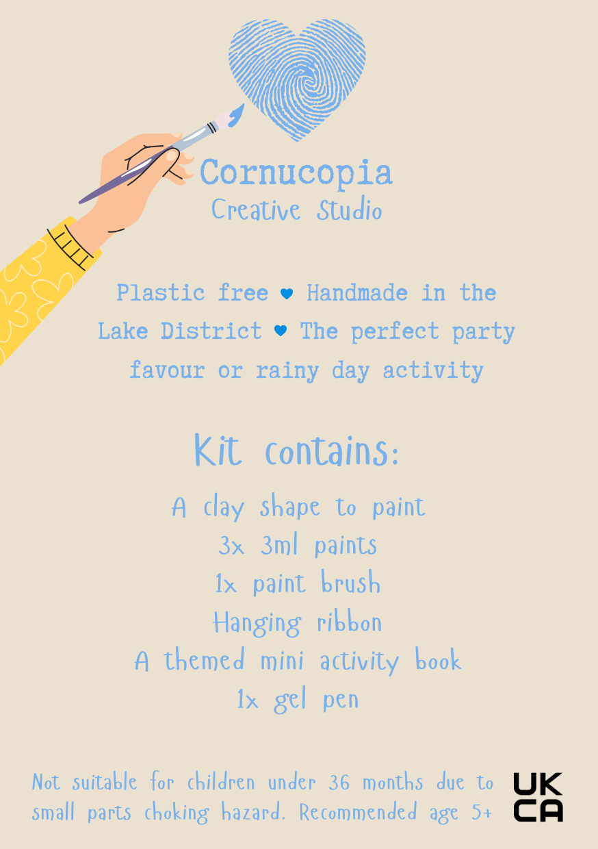 Paint Your Own Decoration Kit, Kid's Craft Kit, Eco-Friendly Party Bag Alternative