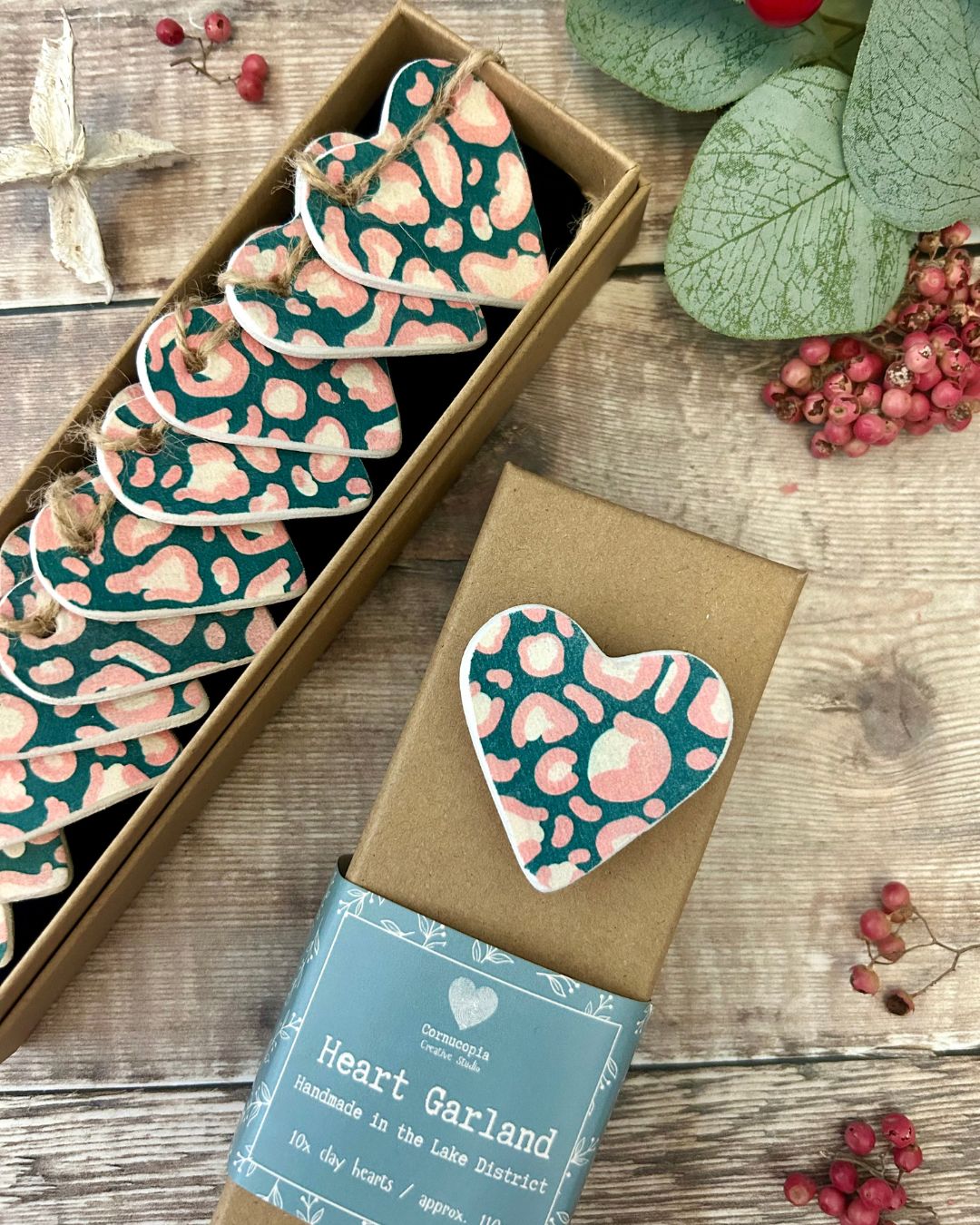Festive Leopard Christmas Garland