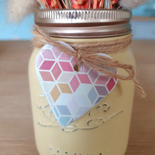 Rainbow Geometric Clay Heart (Hanging or Magnet)