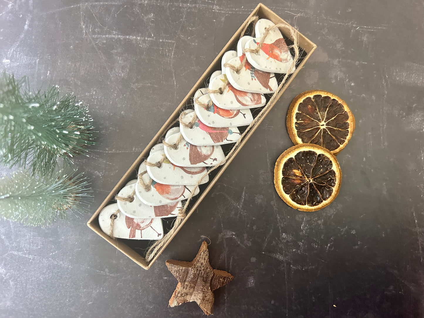 Robins Clay Heart Garland