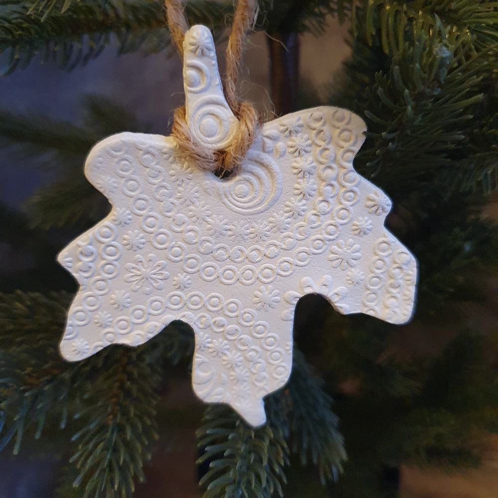 Hanging Clay Leaf Decoration