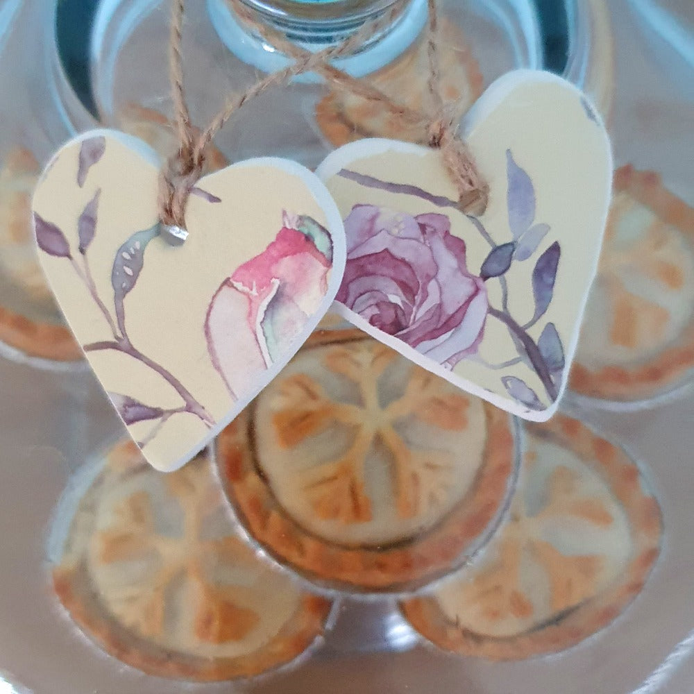 Rose Garden Floral Clay Heart (Hanging or Magnet)