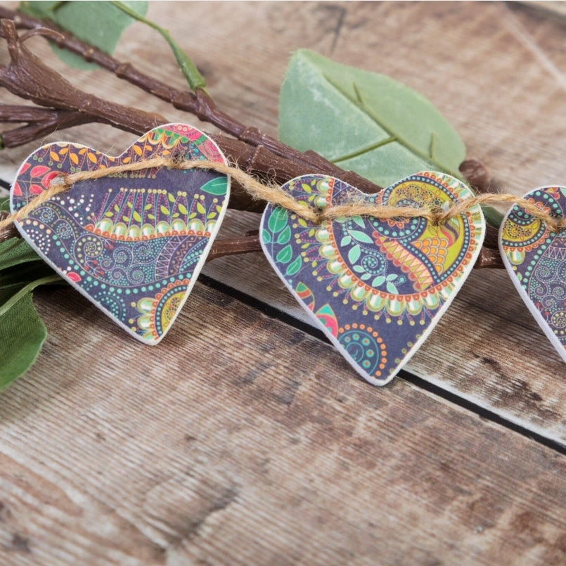 Eastern Promise Clay Hearts Garland