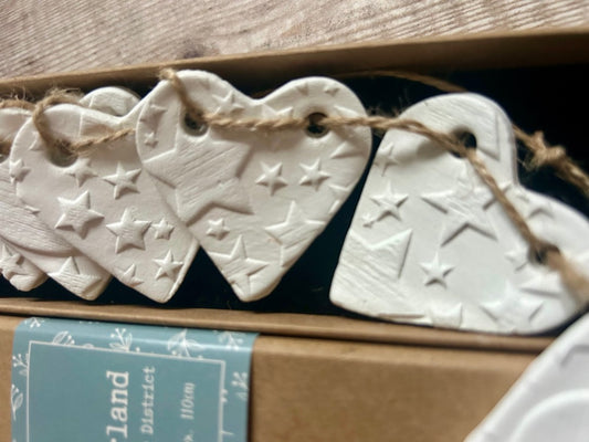 Handmade Celestial Clay Heart Garland