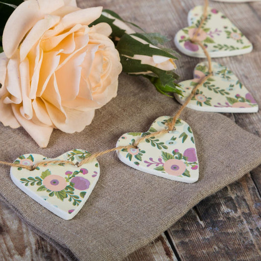 Country Garden Clay Heart Garland