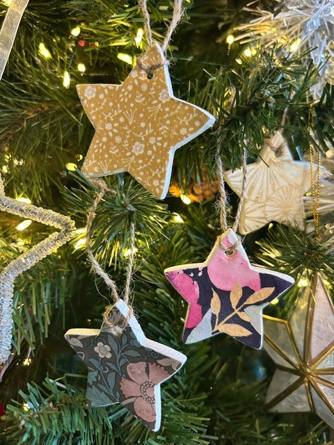 Decoupaged Star Christmas Decoration / Gift Topper