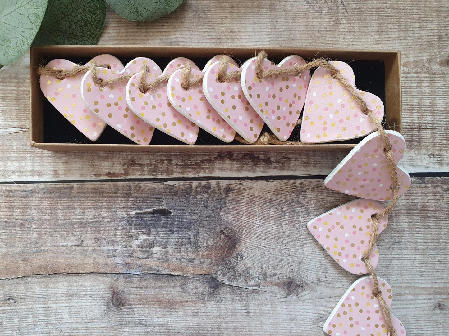 Pink Confetti Clay Heart Garland, Pink Gold Polka Dot Garland, Pink Home Decor, Girls Bedroom Nursery Decor, Housewarming New Gift Bunting,
