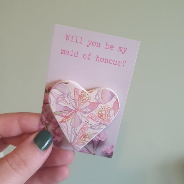 Will You Be My Maid of Honour? - Bridesmaid Proposal Heart Hug