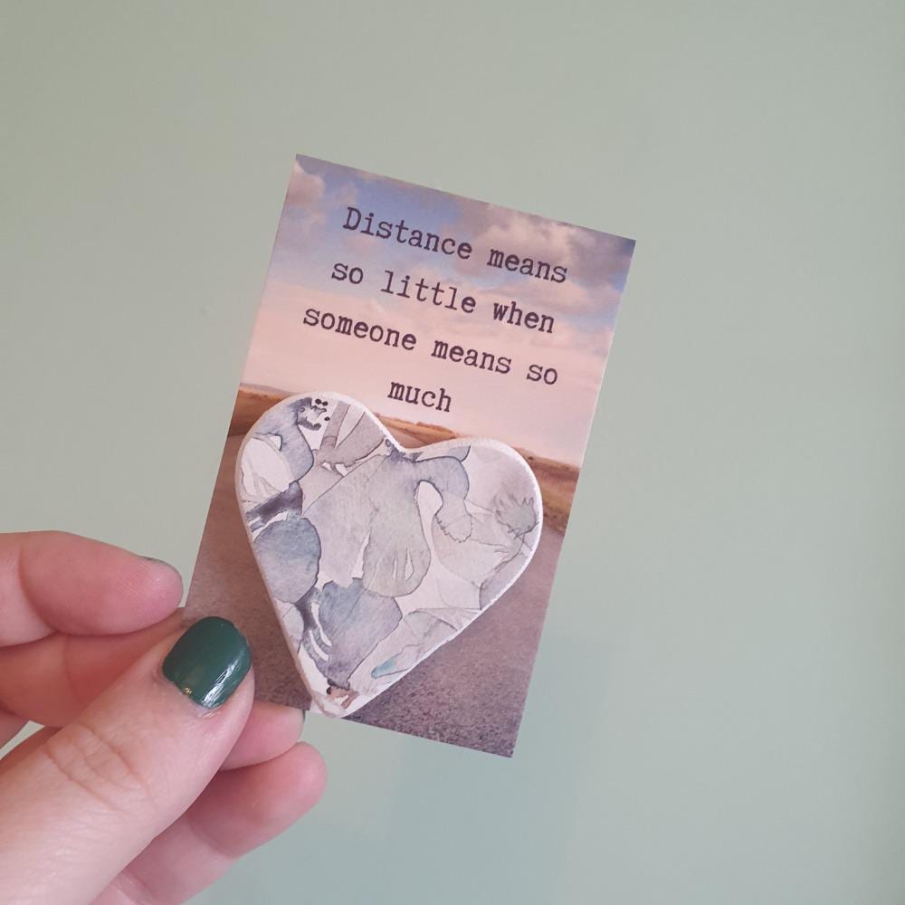 Long Distance Gift, Best friend gift, Clay Heart Keepsake, Pocket Token Gift, Moving Gift, New house gift Magnet or Hanging Heart Decoration