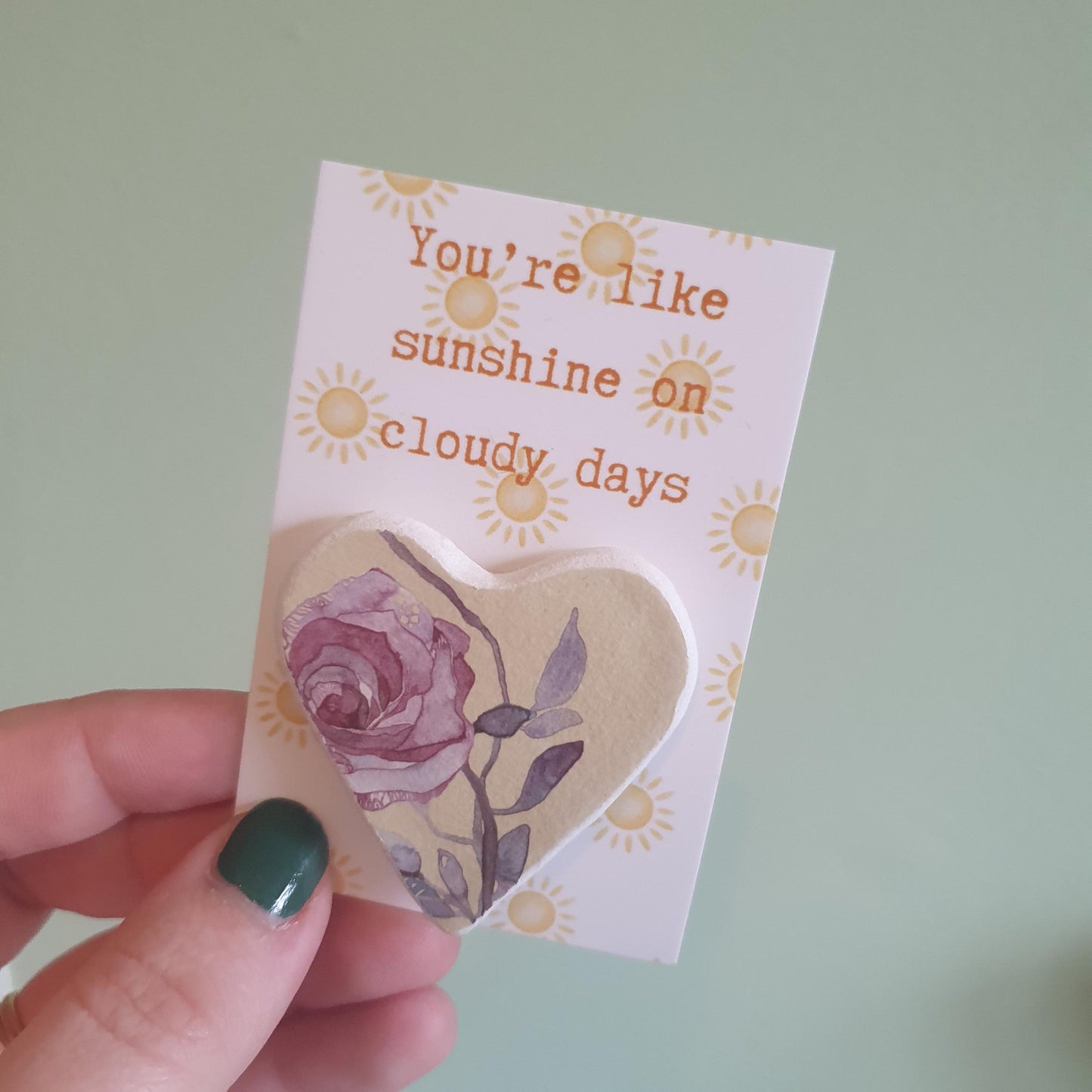 Clay Heart Keepsake Decoration Sunshine Pocket Token Pick-Me-Up Sentimental Gift, Just Because Gift, Letterbox Gift