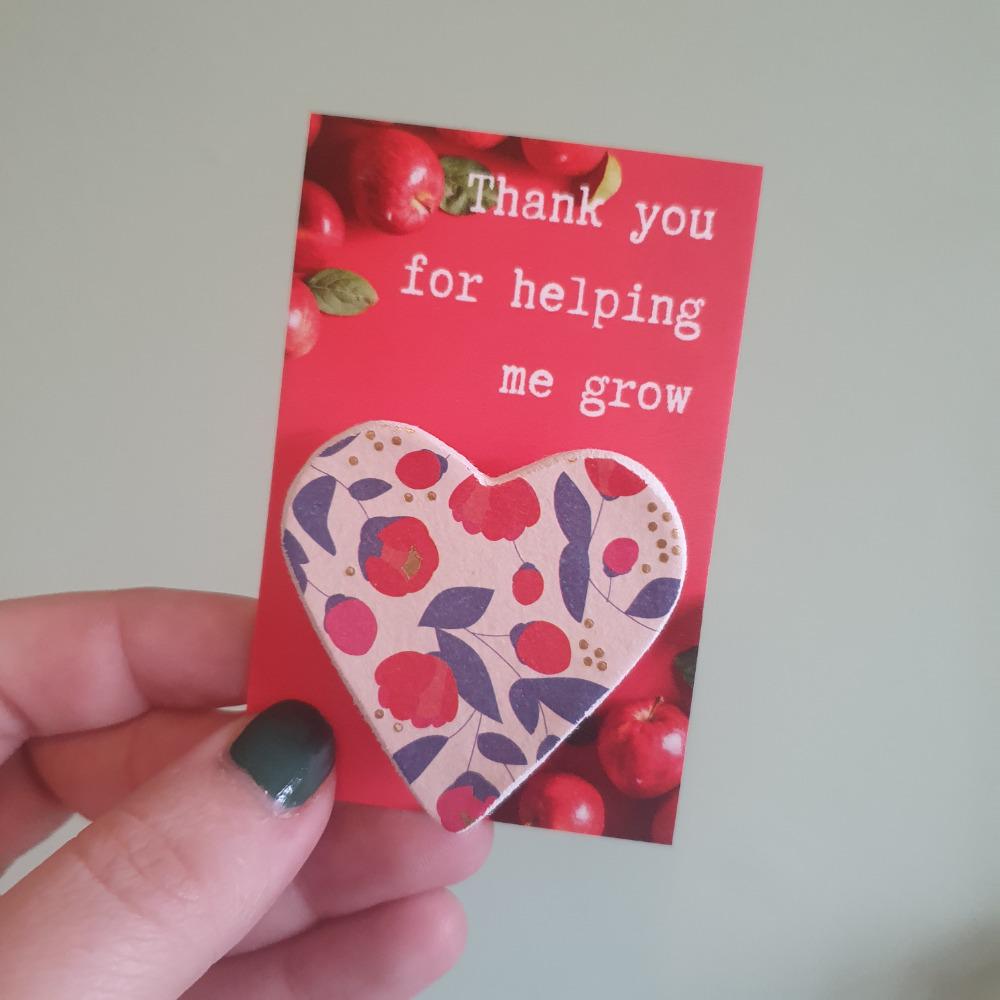 Thank You Teacher Gift, Teaching Assistant Gift, SEND Staff End of Year School Thank You Gift Nursery Gift, Thank You For Helping Me Grow