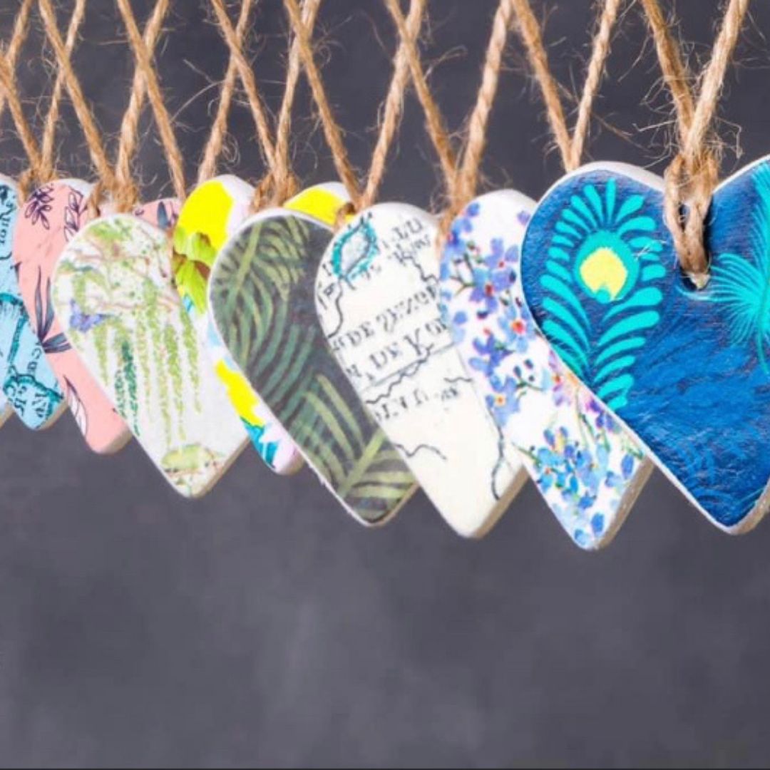 Rainbow Mermaid Scales Clay Heart (Hanging or Magnet)