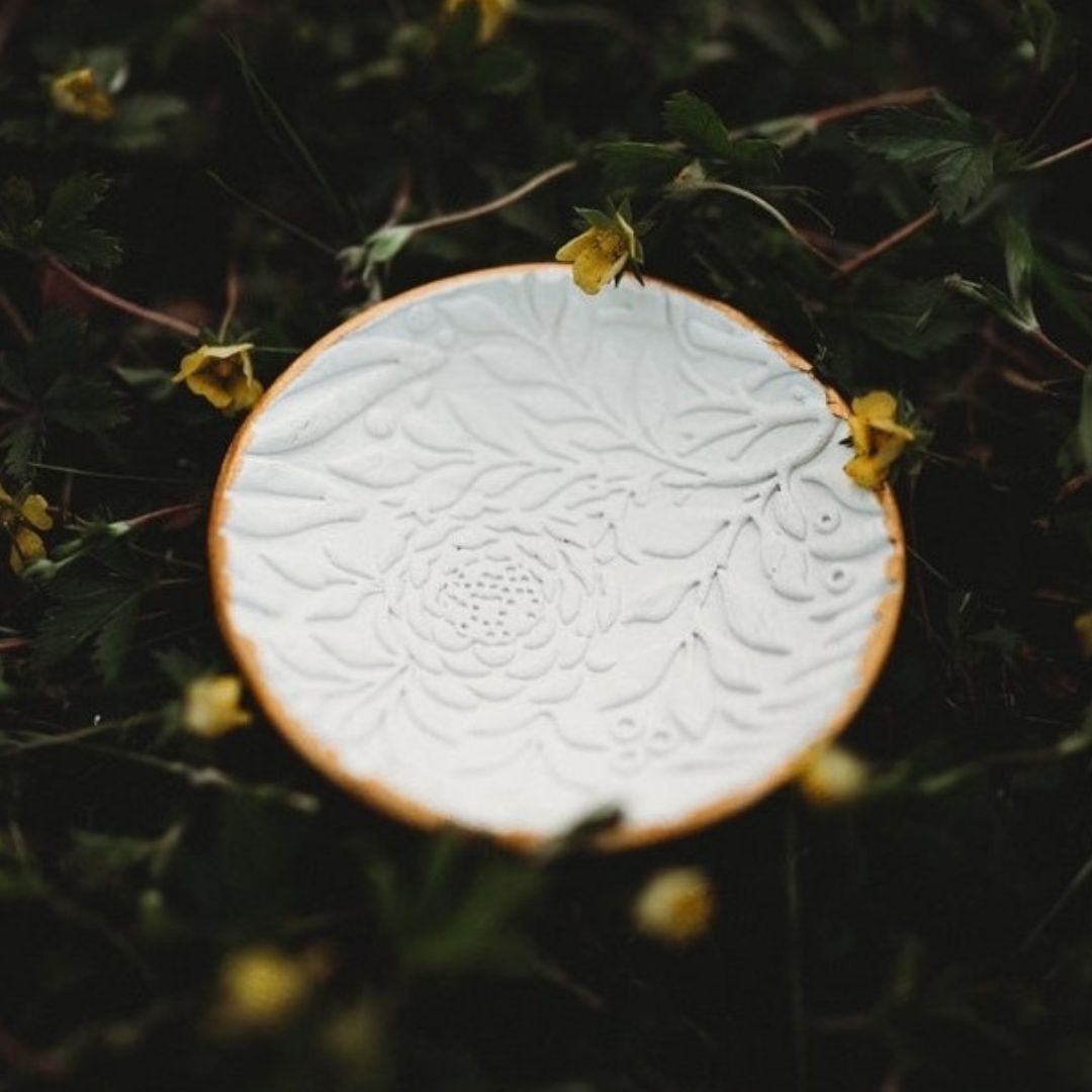 Gold Edge Wild Botanical Trinket Dish