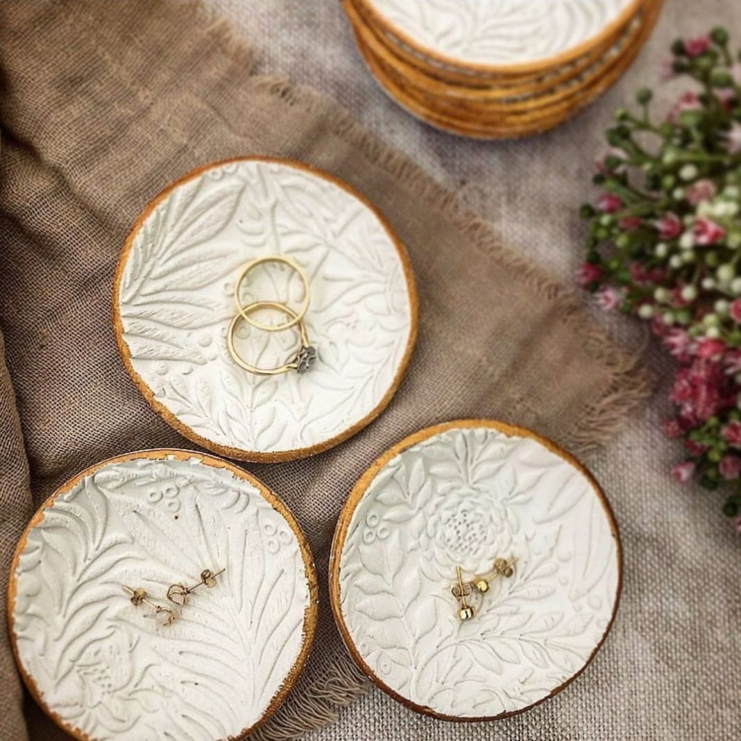 Gold Edge Wild Botanical Trinket Dish